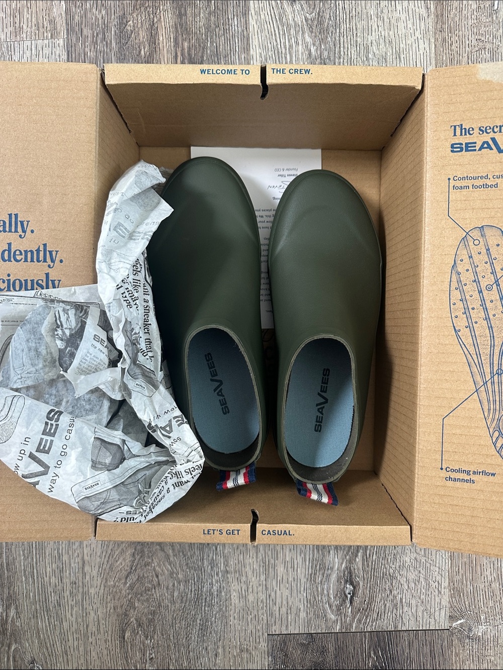 SeaVees Men’s Slip-On Clog in Olive Green